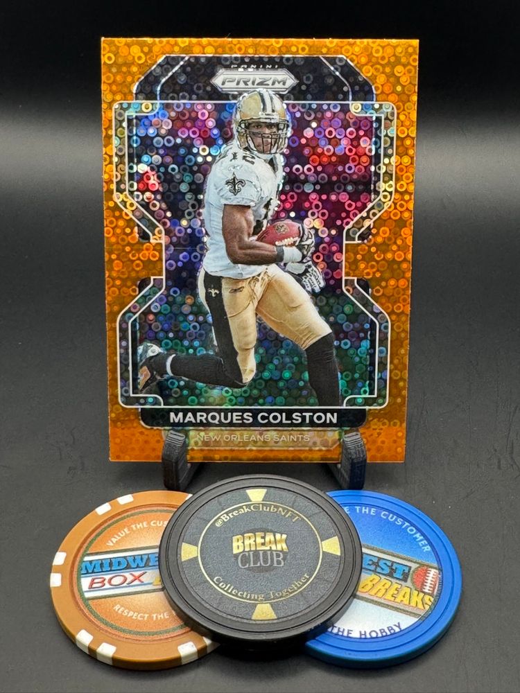 Marques Colston Orange Disco 2021 Prizm New Orleans Saints