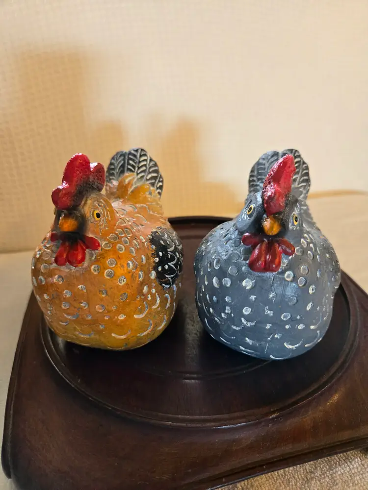 2 Chicken Figurines