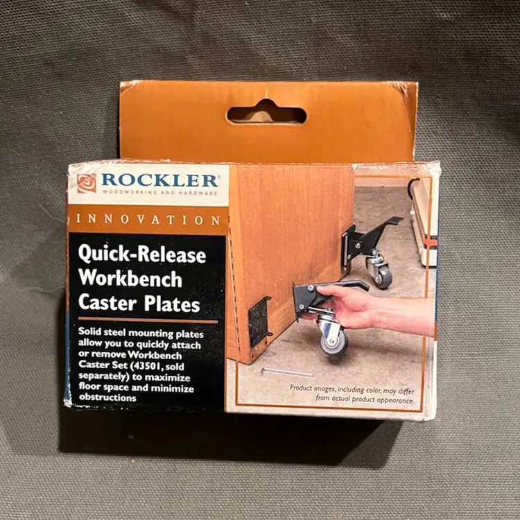 Rockler Workbench Caster Set And Quick-Release Caster Plates