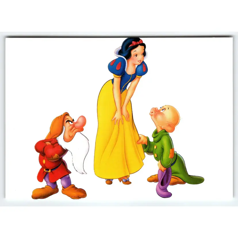 Grumpy And Dopey Snow White And The Seven Dwarfs Disney Postcard Vintage Unused