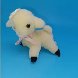 Vintage 1983 R Dakin & Co Mini Plush Lamb Stuffed Animal 4" Ornament 100% Wool