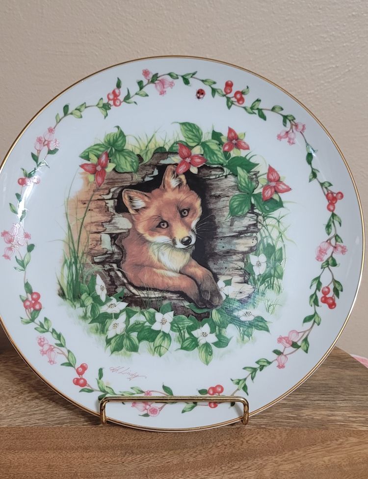 Baby Fox " Woodland Babies" Collector's Plate 9" round