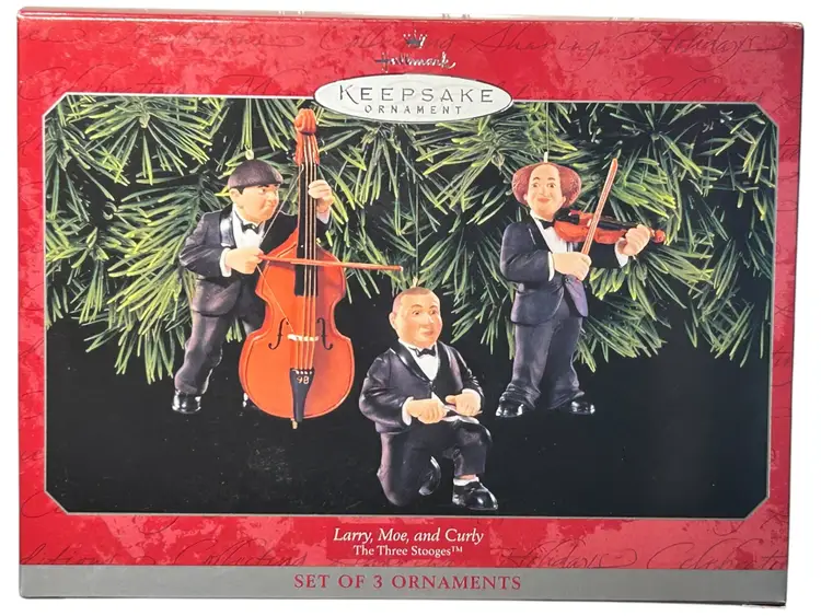Hallmark Keepsake Ornament Larry Moe Curly The Three Stooges Set of 3 Musicians