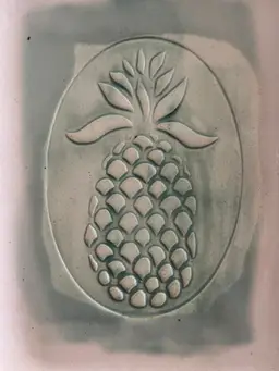 Vintage Signed Hugh Wayne Pineapple Pottery Dish