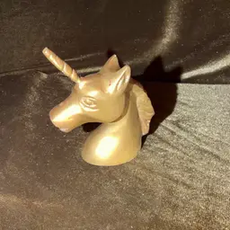 Vintage Unicorn Brass Head Bust Figurine. ~2” x 3” Tall