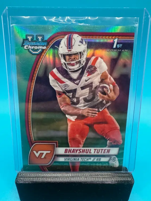 Bhayshul Tuten 1st Bowman Chrome U Aqua Refractor /199 Jacksonville Jaguars