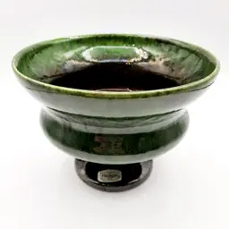 Haeger Green Glaze Pedestal Planter Bowl