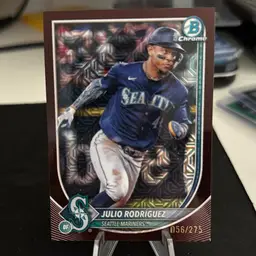 Julio Rodriguez 2025 Bowman Chrome Mojo Maroon /275 Seattle Mariners