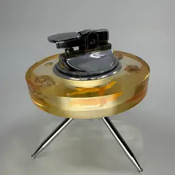 Rare 1950s Atomic Style Space Age Resin With Shells Table Lighter 3.5” T