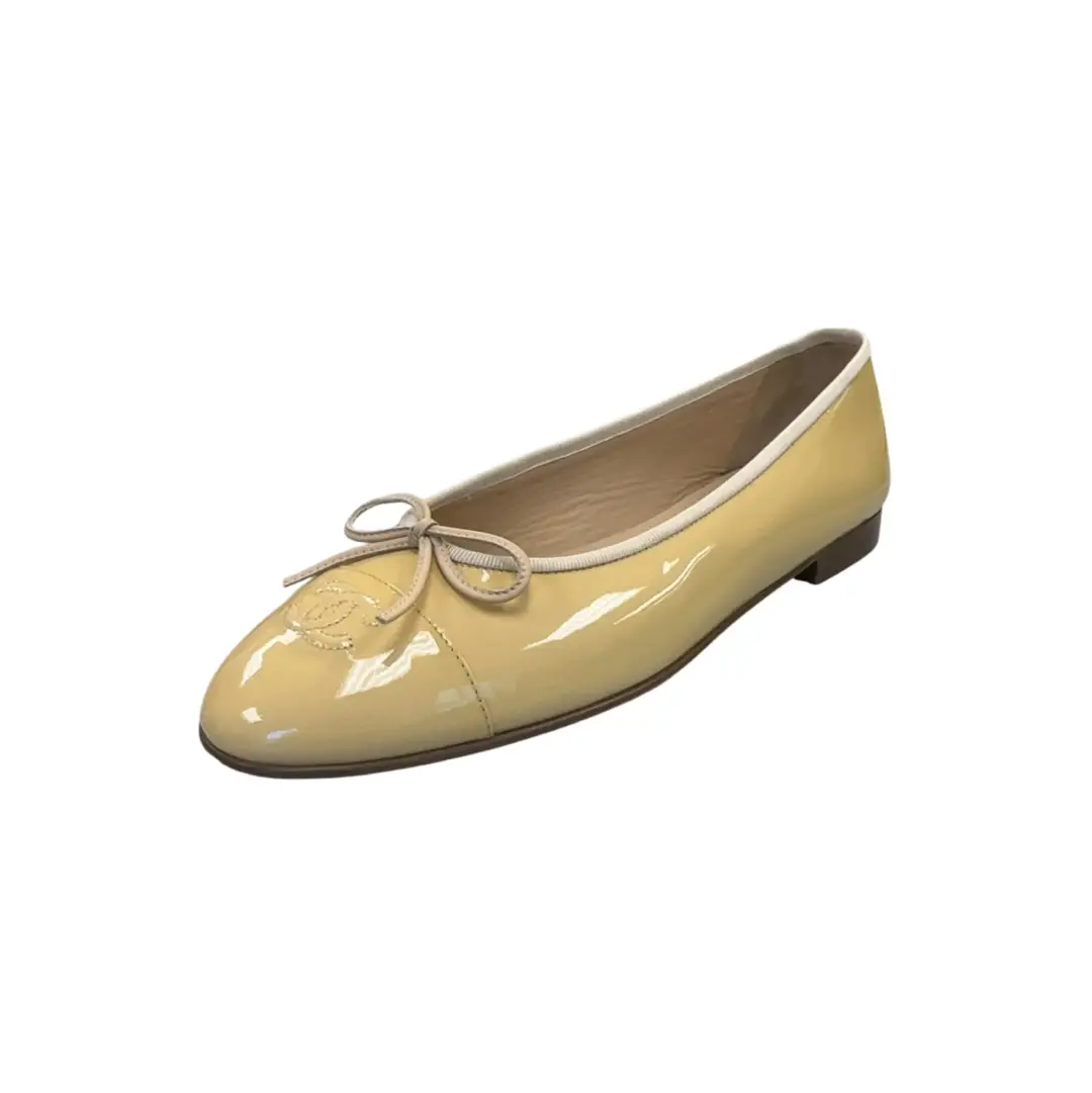 Chanel Pale Yellow Ballet Flat Sz 42