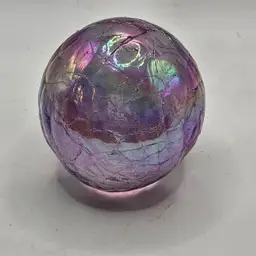 OBG paperweight Glass translucent Crackle Glass vintage 1989