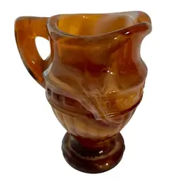 Vintage IMPERIAL Caramel Slag Glass Mini Pitcher