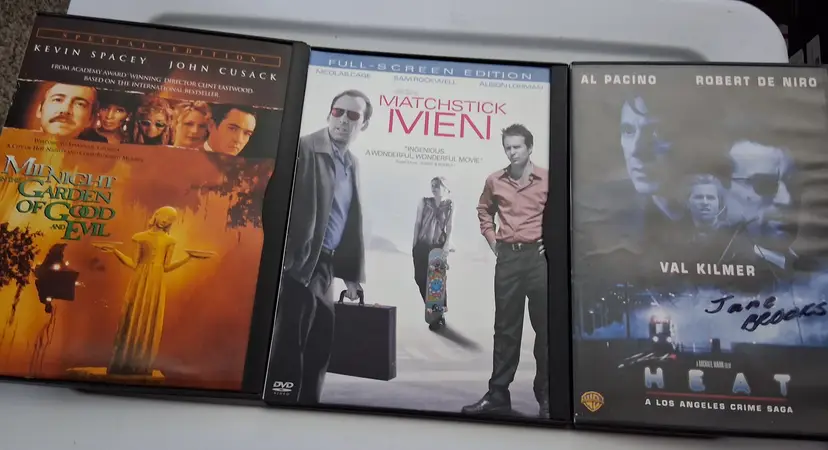 DVD Movie Collection: Midnight in the Garden of Good and Evil, Matchstick Men, Heat