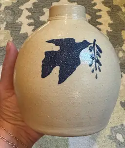 Beautiful Pristine Stoneware Vase Made In Iowa 2001