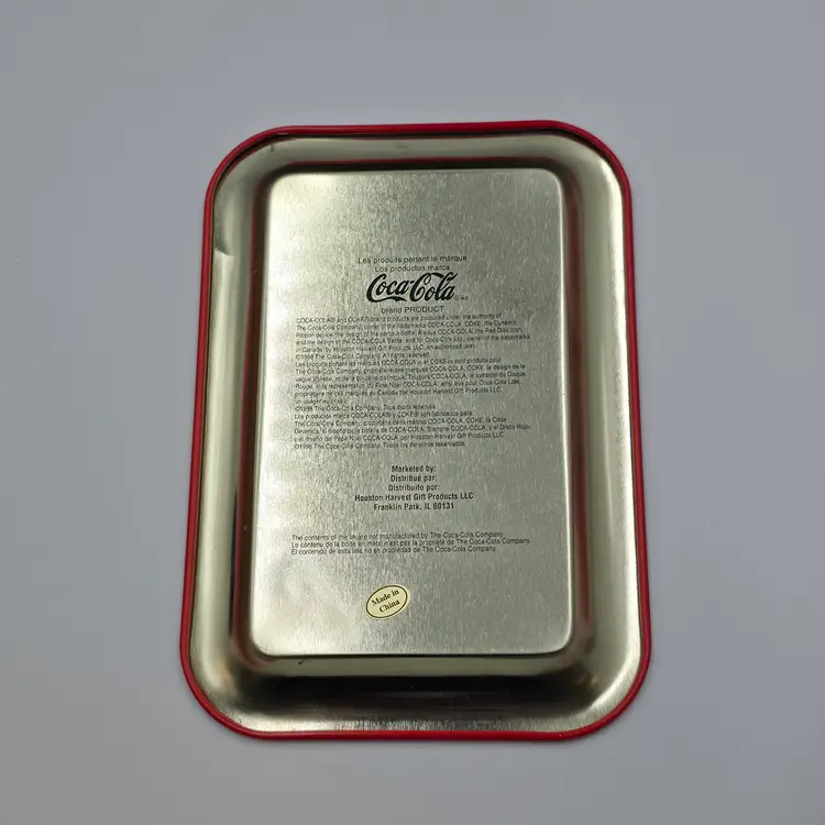 Vintage 1998 Coca-Cola with Santa Claus Christmas Mini Metal Tray