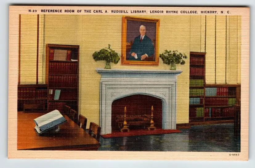 Carl Rudisill Library Lenoir Rhyne College Hickory North Carolina Linen Postcard