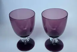 Vintage Amethyst Crystal Wine Goblets Set Bryce