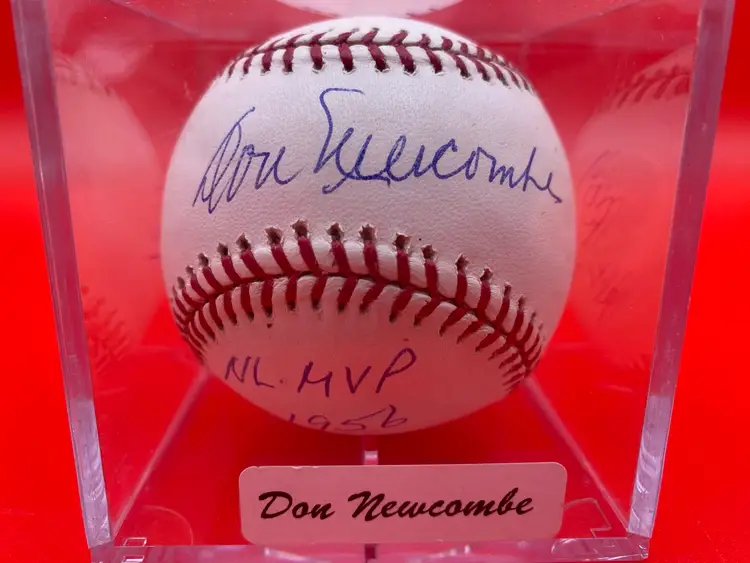 Don Newcombe 5X Inscription Autographed Rawlings Major League Baseball w/ Case