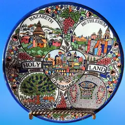 JERUSALEM COLLECTIBLE HOLY LAND RELIGIOUS HAND PAINTED CERAMIC PLATE 6.5” ISRAEL