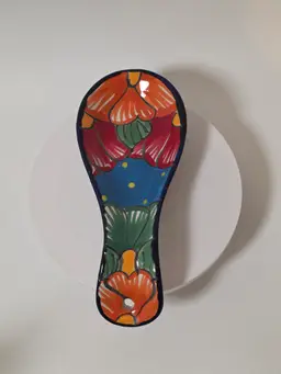 Talavera Spoon Rest Green Orange Blue Red Made In Mexico Functional And Decor
