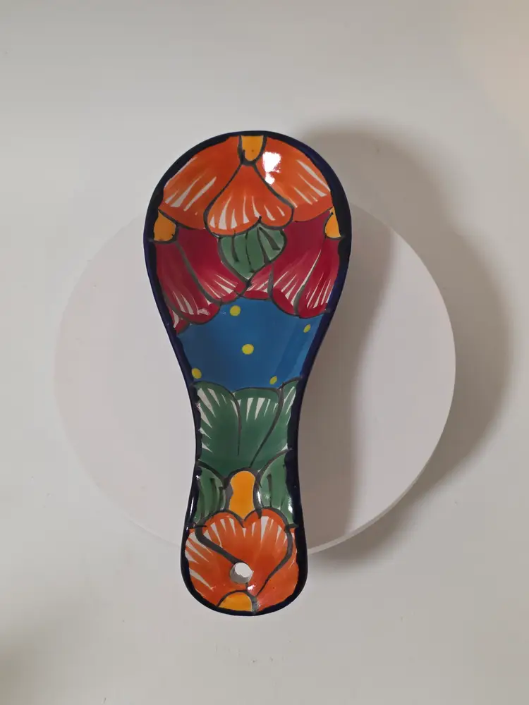 Talavera Spoon Rest Green Orange Blue Red Made In Mexico Functional And Decor