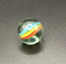 Tricolor cat eye 1" art glass shooter marble