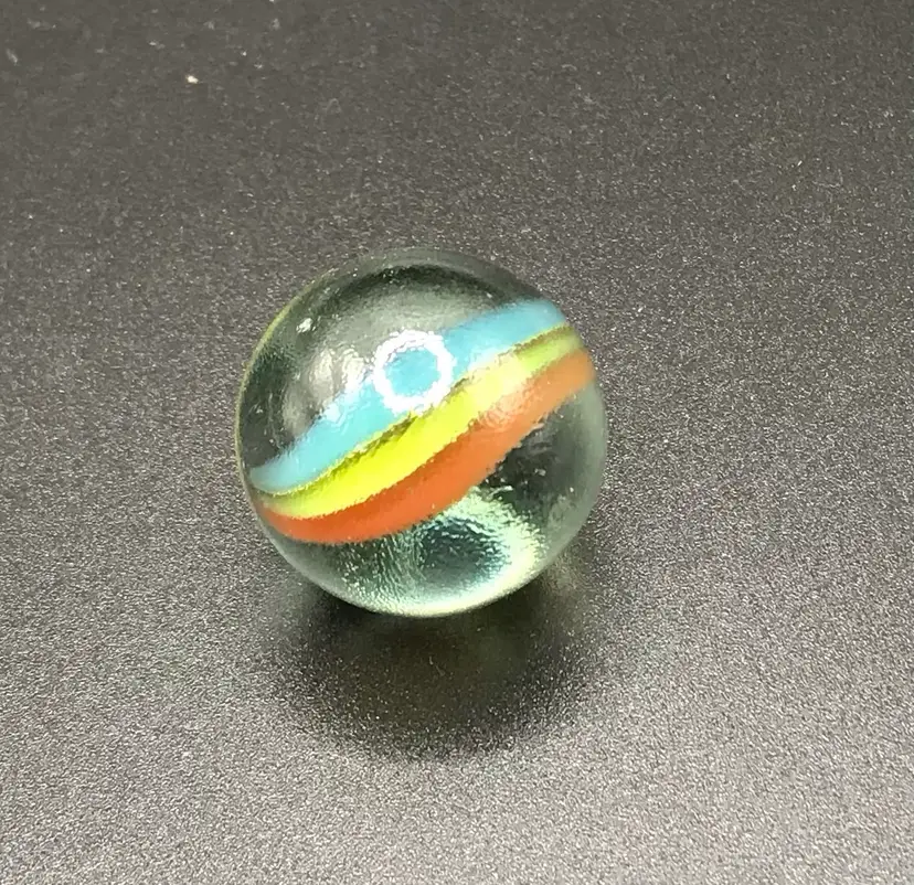 Tricolor cat eye 1" art glass shooter marble