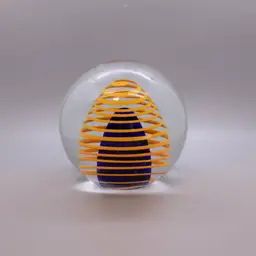 Stanislav Libenský Spiral Design Large Art Glass Paperweight, Beránek and Skrdlovice Glassworks