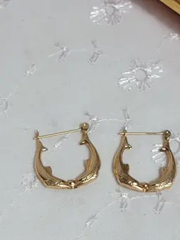 Vintage 14k dolphin hoop earrings