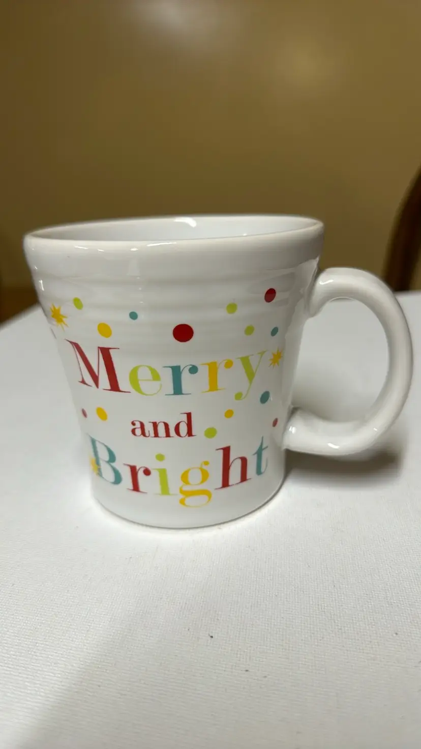 Fiesta ware Christmas Merry And Bright Mug HLC Homer Laughlin USA WV