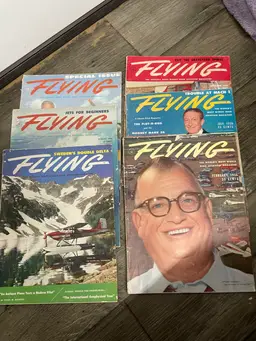 Vintage Flying Magazines 1956 Lot Of 6