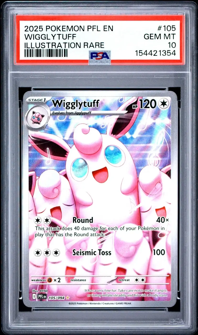 2025 Pokemon Phantasmal Flames Wigglytuff Illustration PSA 10 Gem Mint #105/094