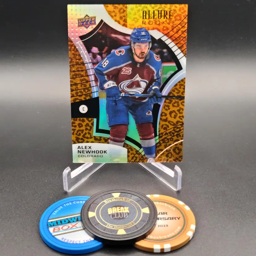 Alex Newhook Rookie 2021-22 Upper Deck Allure Hockey Leopard Parallel - Card #119 - Colorado Avalanche