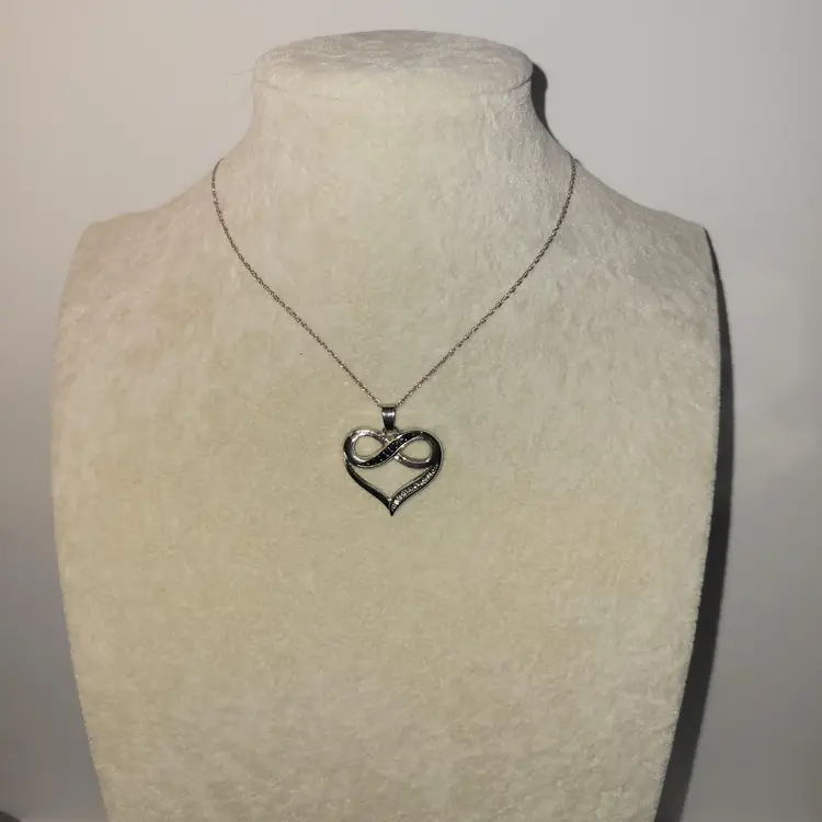 Infinity Heart Necklace On Sterling Silver Chain