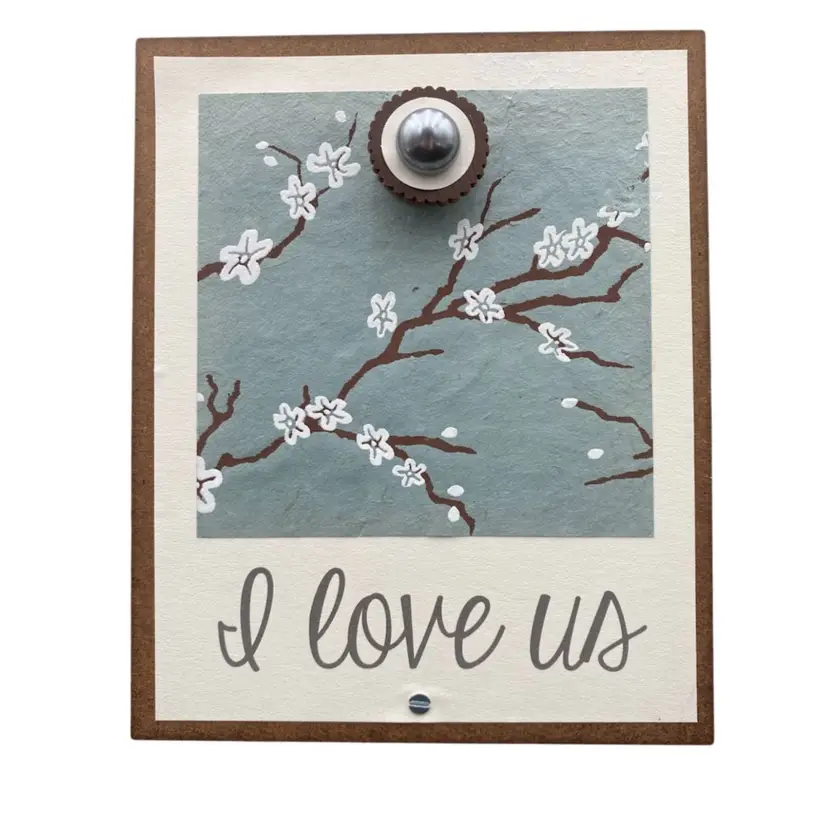 "I Love Us" Picture Frame w/Magnetic Holder, a.i. paper design, Dogwoods