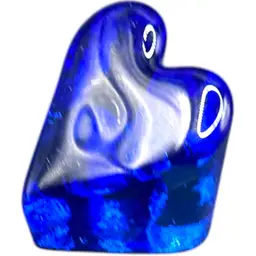 Vintage Signed Fire & Light Cobalt Blue Heart Glass Paperweight Recycled Glass