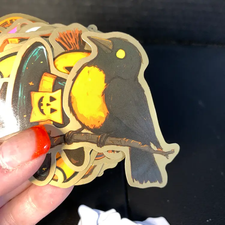 100-Halloween Stickers Gold Border