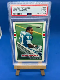 1989 Topps Traded Barry Sanders RC PSA 9 Mint Detroit Lions