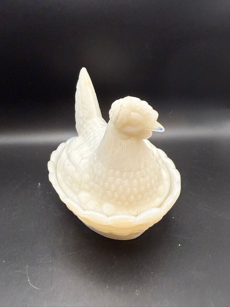 Milk Glass Hen On Nest