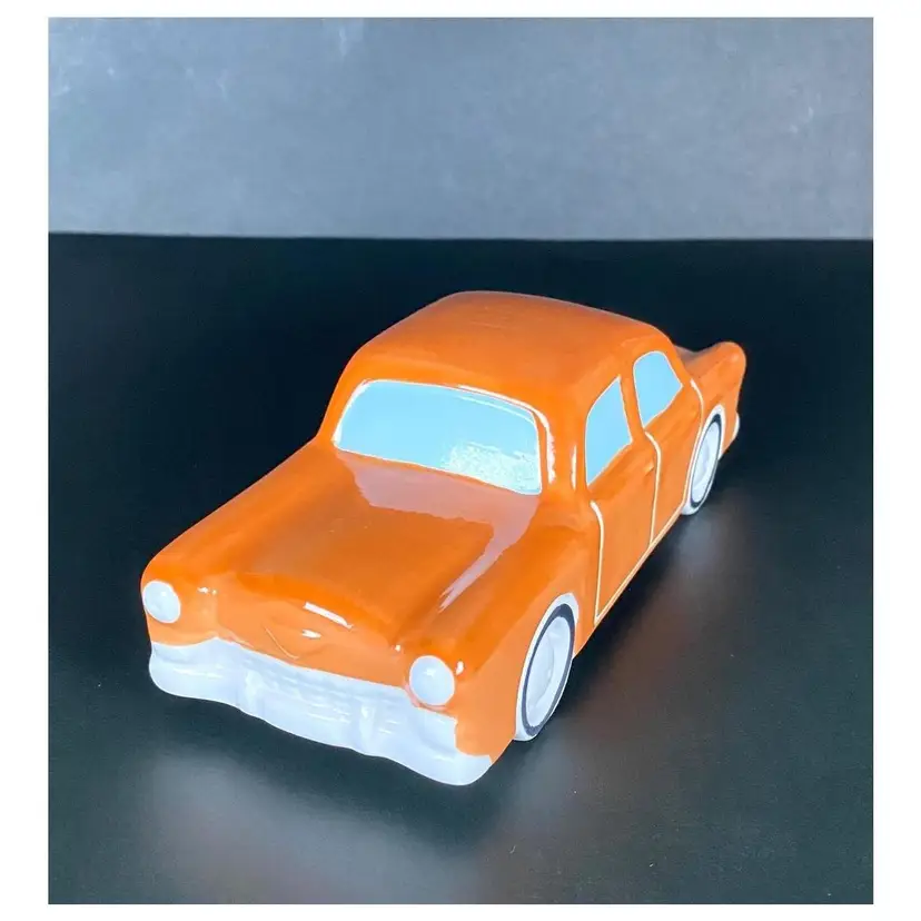 *VTG* IKEA "Malerisk" Orange Ceramic Classic Car Tabletop Decor