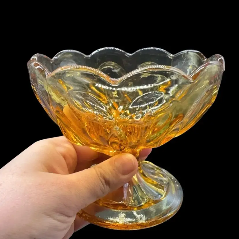 Amber Glass dessert cup