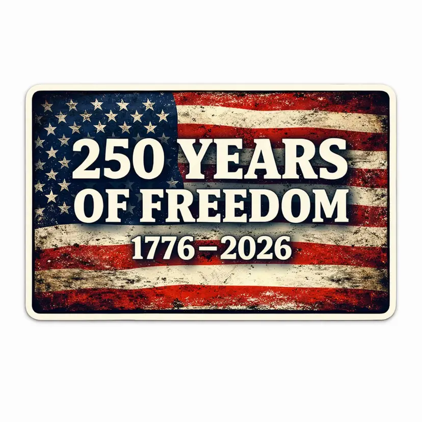 250 Years Of Freedom 1776-2026 Sticker - 3” - Made to order in the USA 🇺🇸