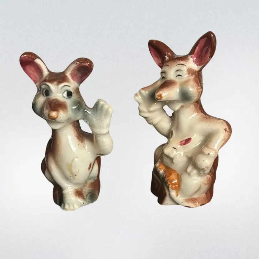 Kangaroo Family, Salt, And Pepper Shakers