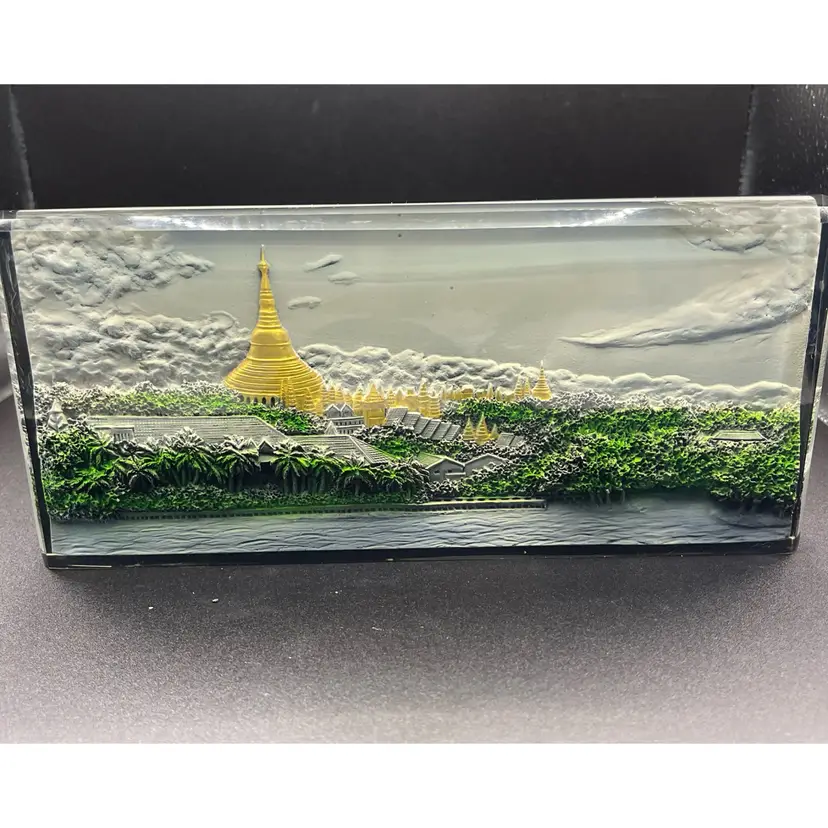 Scenic Pagoda Resin Plaque