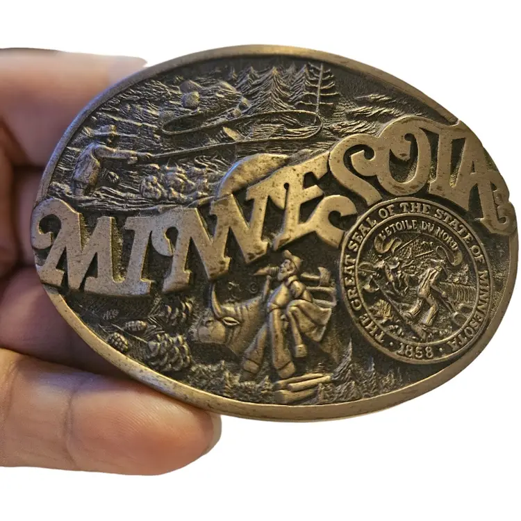 Brass Minnesota Seal Belt Buckle Award Design Medals First Edition