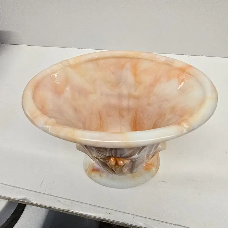 Vintage Akro Agate Marbled Slag Glass Vase