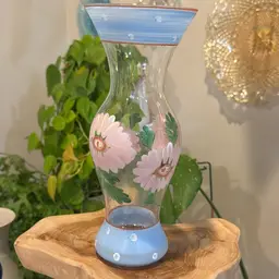 9” Hand Painted Floral Vase