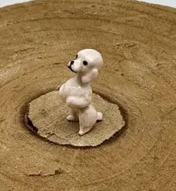 Vintage Hagen Renaker White Tiny Poodle Dog Miniature Figurine