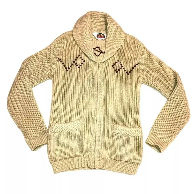 VTG Miller Outerwear Western Pheasant Cardigan Knit Sweater Hunting Outdoors XS