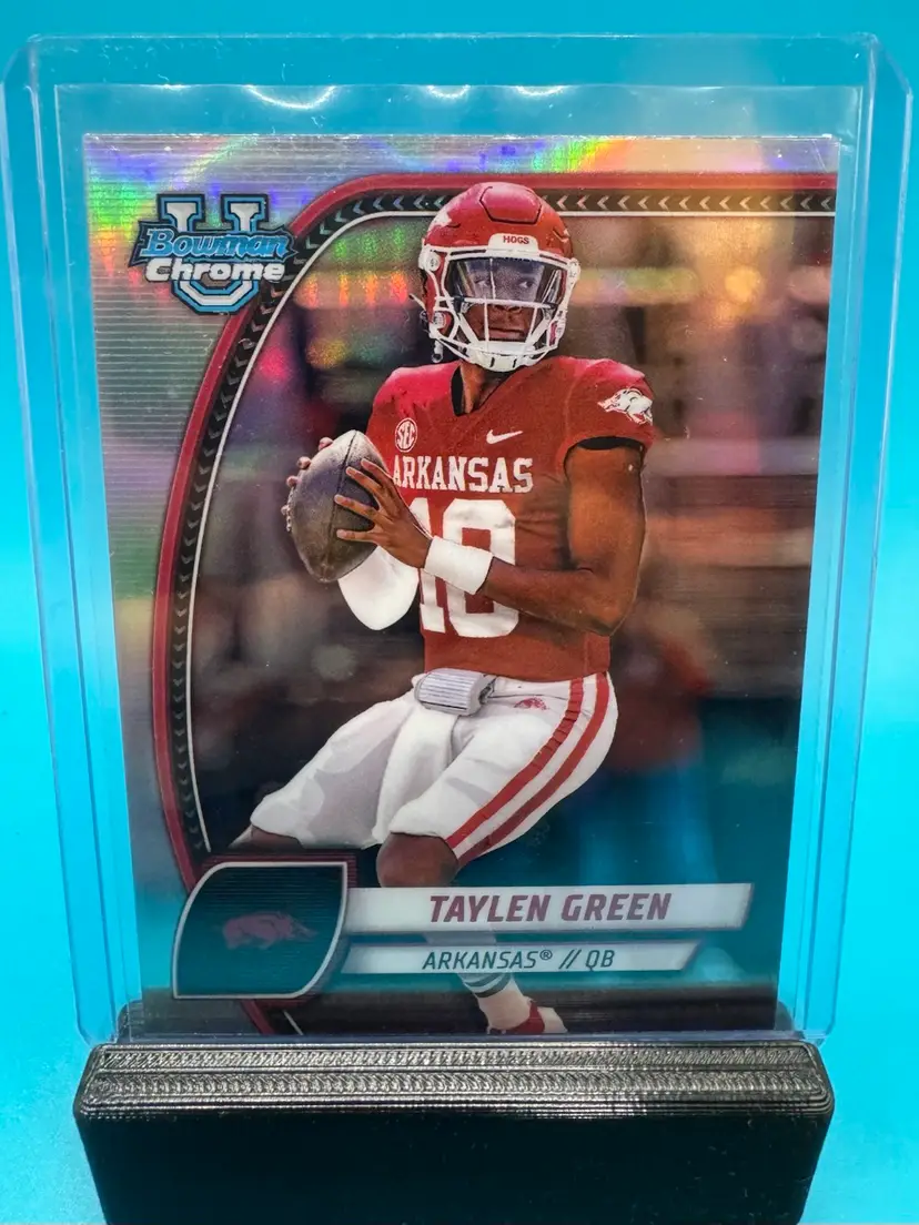 Taylen Green Bowman Chrome U Refractor Arkansas Razorbacks